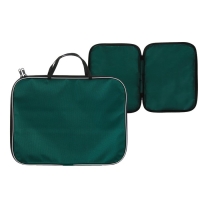 Папка с ручками текстильная А4, 350 х 270 х 20 мм, Calligrata "Офис", нейлон 600D, двуцветный кант, зелёная Папка с ручками текстильная А4, 350 х 270 х 20 мм, Calligrata "Офис", нейлон 600D, двуцветный кант, зелёная