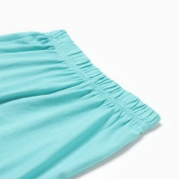 Комплект для девочки "Девочка" (футболка/шорты), цвет молочный/бирюзовый, рост 116-122 см