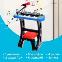 Синтезатор напольный «Музыкальный мир», световые, звуковые эффекты, с микрофоном Синтезатор напольный «Музыкальный мир», световые, звуковые эффекты, с микрофоном
