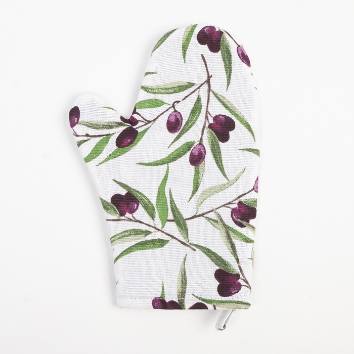 Варежка-прихватка Доляна Olives 20х27 см, 100% хлопок, ватин 250 г/м2