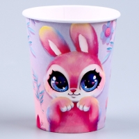 Набор бумажной посуды одноразовый Зайка&raquo;: 6 тарелок, 1 гирлянда, 6 стаканов, 6 колпаков