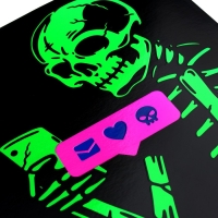 Тетрадь 48 листов в клетку на скрепке "Скелетон", обложка мелованный картон, ВД-лак, флуоресцентная краска, МИКС Тетрадь 48 листов в клетку на скрепке "Скелетон", обложка мелованный картон, ВД-лак, флуоресцентная краска, МИКС