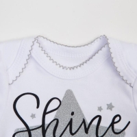 Набор Крошка Я: боди, юбка, повязка Shine, белый/серый, рост 74-80