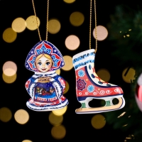 Набор ёлочных игрушек "Машенька и конек", 6 см Набор ёлочных игрушек "Машенька и конек", 6 см
