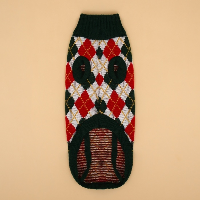 Свитер "Шахматы",  2XL (ДС 34, ОШ 34, ОГ 32-51 см)