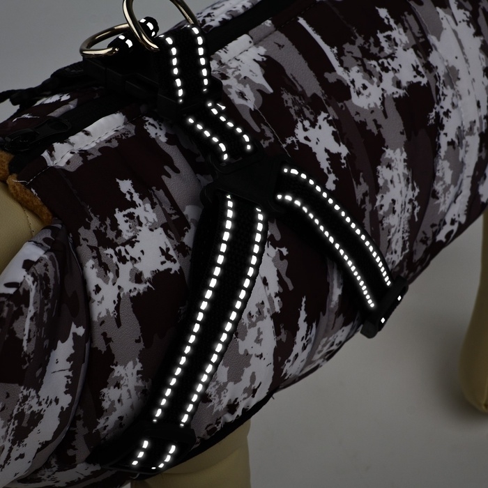 Одежда для собак. Куртка зимняя &laquo;Тёплая зима&raquo;, камуфляж, размер XL