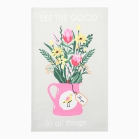 Набор кухонных полотенец Доляна "Букет" 2 шт, 28х46 см, рогожка, 100% хлопок, 160г/м2 Набор кухонных полотенец Доляна "Букет" 2 шт, 28х46 см, рогожка, 100% хлопок, 160г/м2