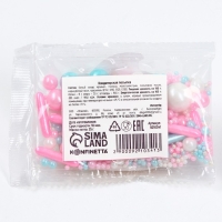 Кондитерская посыпка сахарная: голубая, белая, розовая, 25 г.