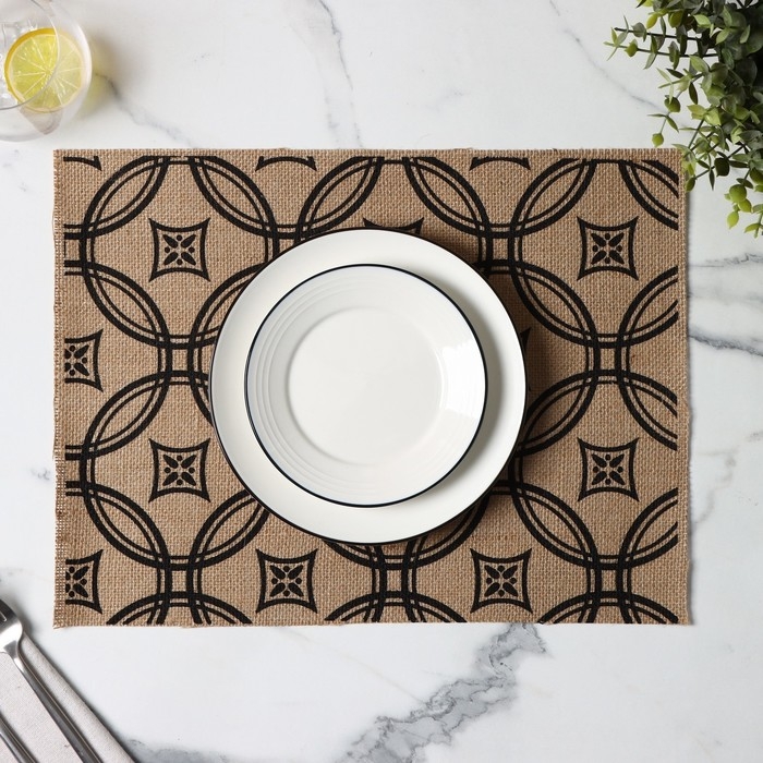 Салфетки сервировочные на стол Доляна &laquo;Капия&raquo;, 4 шт, 40&times;30 см, цвет бежевый