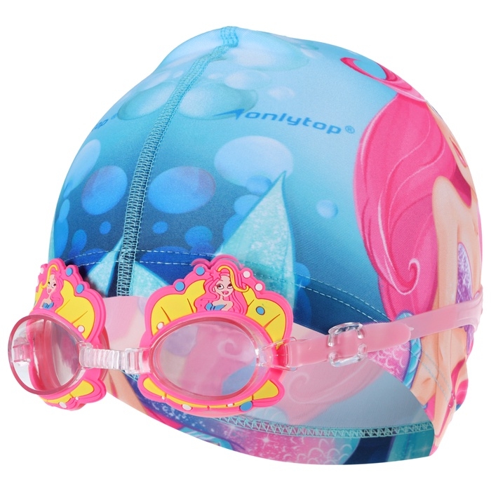Набор для плавания детский ONLYTOP Swim &laquo;Русалка&raquo;: очки, шапочка, обхват 46-52 см