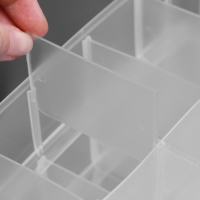 Органайзер для рукоделия, со съёмными ячейками, 3 яруса по 10 отделений, 24,5 &times; 16,5 &times; 18 см, с ручкой, цвет прозрачный