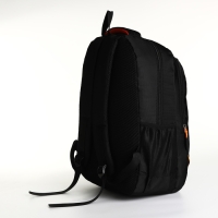 Рюкзак школьный на молнии, 4 кармана, цвет чёрный/оранжевый