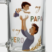 Кружка стеклянная &laquo;Фитнес. Папа&raquo;, 320 мл