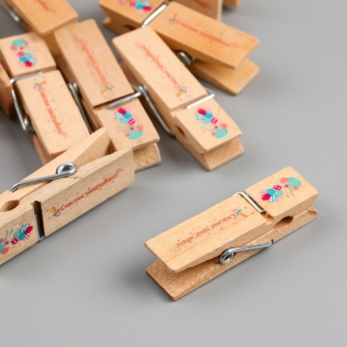 Декор для творчества дерево Декор для творчества дерево "Прищепка - Счастье заказывали?" набор 10 шт