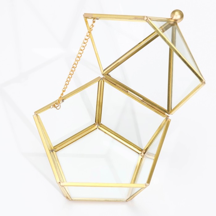 Шкатулка для колец "Домик маленький", 12х12х12 см, стекло