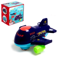 Самолет &laquo;Лайнер&raquo;, работает от батареек, световые и звуковые эффекты, цвет синий