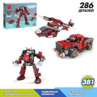 Конструктор Капитан &laquo;Робот-трансформер&raquo;, 3 варианта сборки, 286 деталей