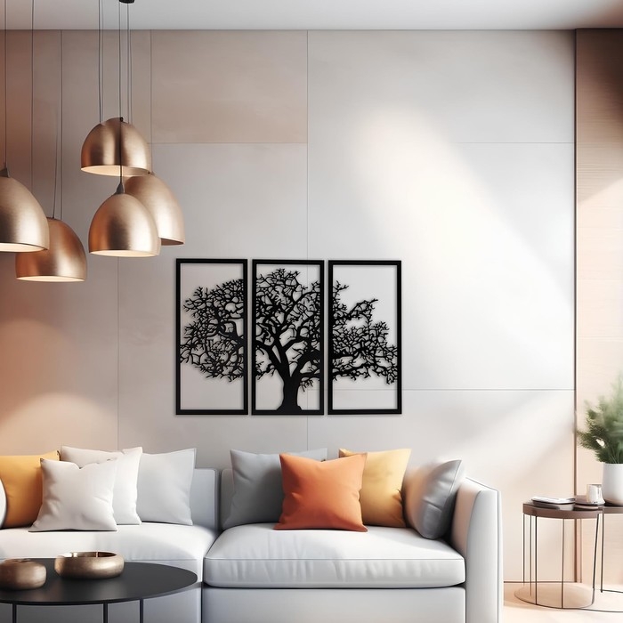 Декор настенный, панно для интерьера Декор настенный, панно для интерьера "Дерево", 3 модуля 57 х 27 см