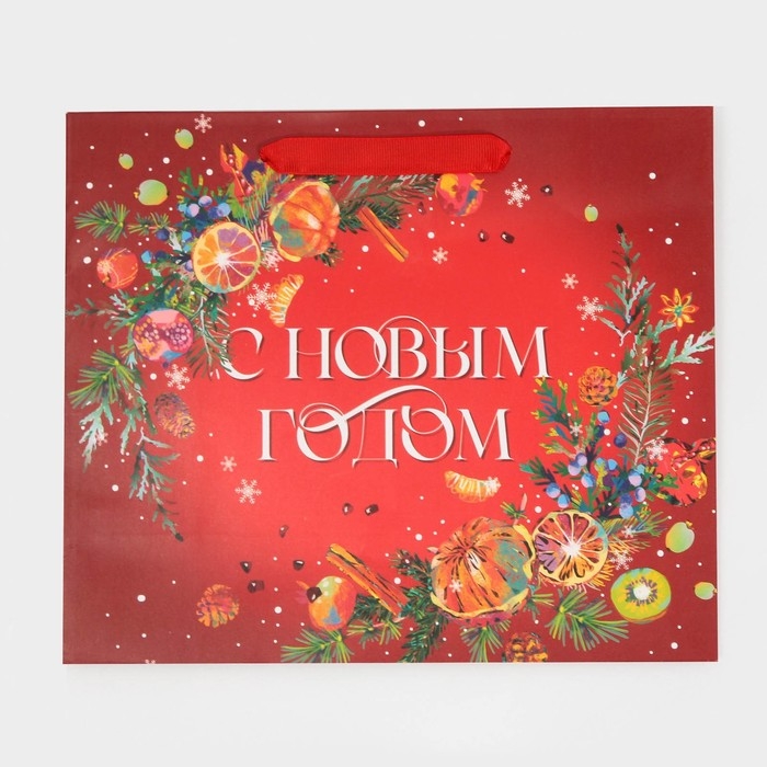 Пакет подарочный новогодний ламинированный &laquo;Аромат Нового Года&raquo;, ML 27 х 23 х 11,5 см