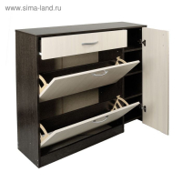 Обувница с дверью, 1060х280х960, Венге темный/Венге светлый Обувница с дверью, 1060х280х960, Венге темный/Венге светлый