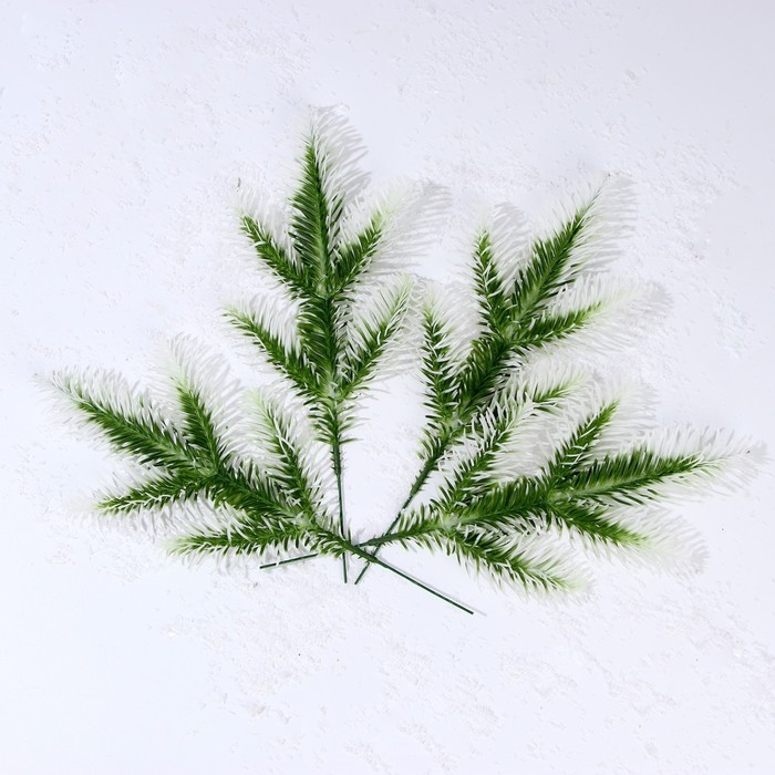 Декор &laquo;Веточка ели со снегом&raquo;, набор 4 шт., размер 1 шт. &mdash; 24 &times; 13 &times; 2 см