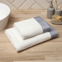 Полотенце махровое Love Life "Honey" 70*140 см, молочный, серый, 100% хл, 450 гр/м2 Полотенце махровое Love Life "Honey" 70*140 см, молочный, серый, 100% хл, 450 гр/м2