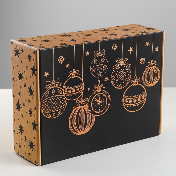 Коробка подарочная новогодняя складная &laquo;Happy New Year&raquo;, 30,7 х 22 х 9,5 см, Новый год