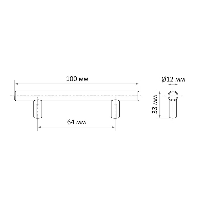 Ручка рейлинг CAPPIO FRIDA, нерж. сталь, d=12 мм, м/о 64 мм, цвет золото