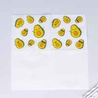 Салфетки бумажные &laquo;Авокадо&raquo;, однослойные, 24х24 см, набор 20 шт.