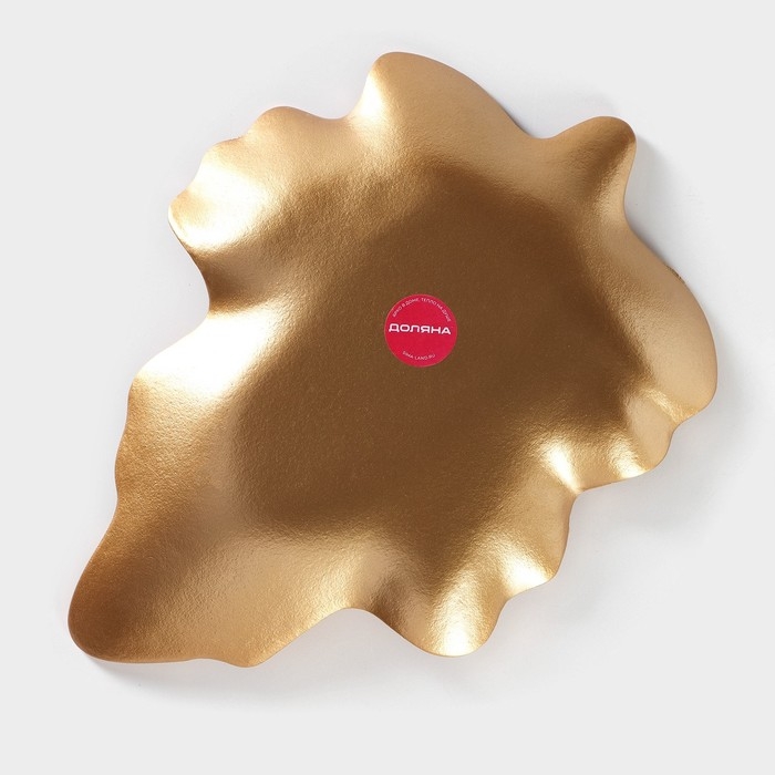 Блюдо для фруктов Доляна &laquo;Золотой лист&raquo;, 32&times;24&times;5 см, цвет золотой