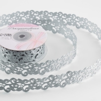 Лента фигурная &laquo;Вьюнчик&raquo;, 25 мм, 9 &plusmn; 0,5 м, цвет серый