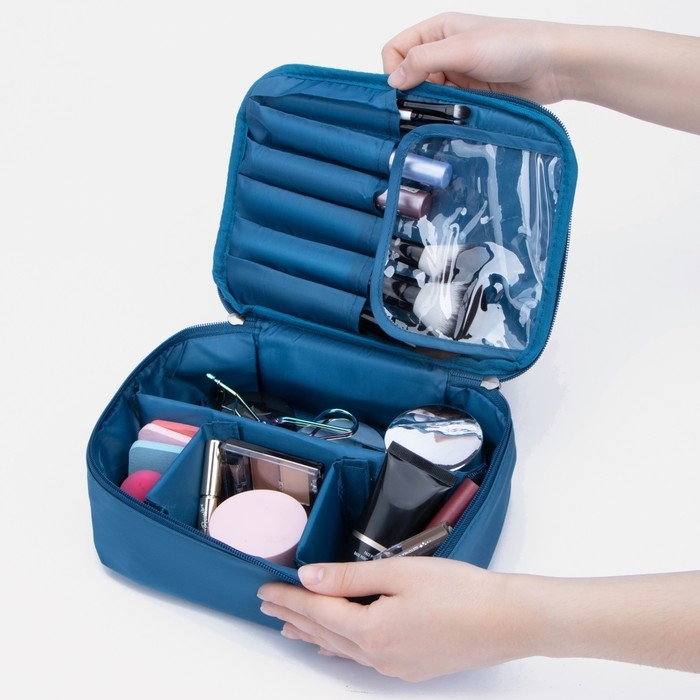 Косметичка дорожная на молнии, цвет синий Косметичка дорожная на молнии, цвет синий