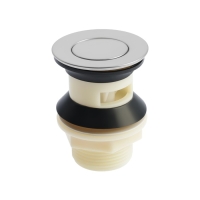 Донный клапан ZEIN BP3, корпус пластик, малая кнопка, нержавеющая сталь, с переливом Донный клапан ZEIN BP3, корпус пластик, малая кнопка, нержавеющая сталь, с переливом