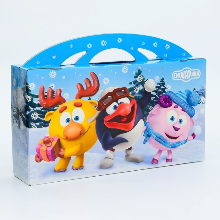 Новый год. Подарочная коробка Новогодняя Портфель макси широкий Новый год. Подарочная коробка Новогодняя Портфель макси широкий "Смешарики"лицензия 37 x 8 x 20,2 см.