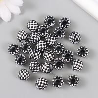 Бусины для творчества пластик "Шахматный шарик" d=1,1 см набор 20 гр Бусины для творчества пластик "Шахматный шарик" d=1,1 см набор 20 гр