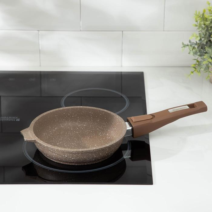 Сковорода &laquo;Гранит Brown&raquo;, d=18 см, антипригарное покрытие, съёмная ручка, цвет МИКС