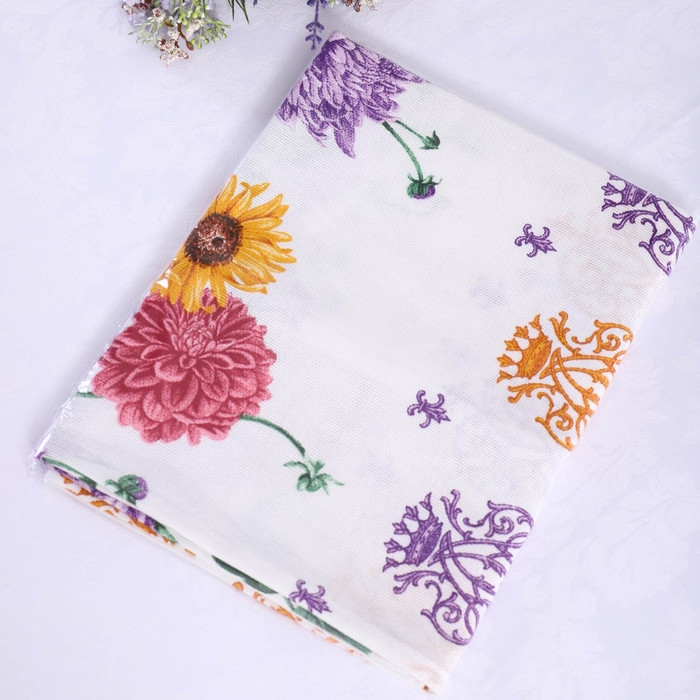 Скатерть - дорожка на стол Медальоны 40х150см, рогожка, хлопок 100%