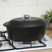 Утятница &laquo;Традиция&raquo;, 4 л, алюминиевая крышка, антипригарное покрытие, цвет чёрный