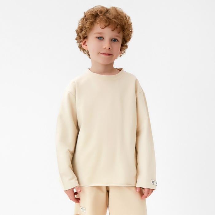 Футболка детская с дл.рукавом KAFTAN, р. 30 (98-104 см), бежевый