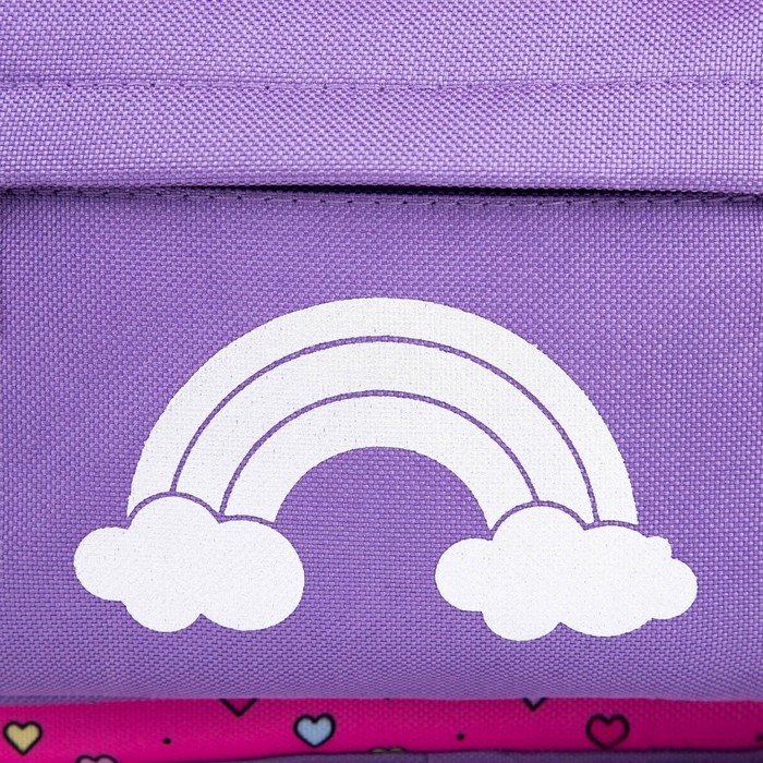 Рюкзак школьный текстильный c карманом &laquo;Единорог&raquo;, светоотр. элементы, 27х23 х 10 см