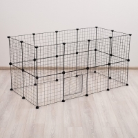 Вольер 24 секции, металлический, черный, 210 х 210 х 35 см, (35 х 35 см звено) Вольер 24 секции, металлический, черный, 210 х 210 х 35 см, (35 х 35 см звено)
