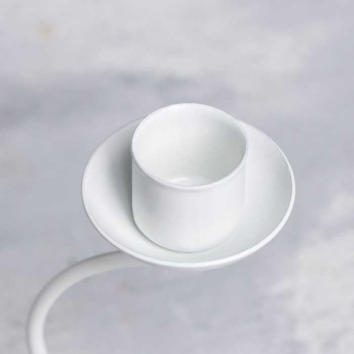 Подсвечник металл на 1 свечу Подсвечник металл на 1 свечу "Моно", 14х7,3 см, белый