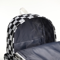 Рюкзак молодёжный из текстиля, 4 кармана, цвет белый/чёрный Рюкзак молодёжный из текстиля, 4 кармана, цвет белый/чёрный