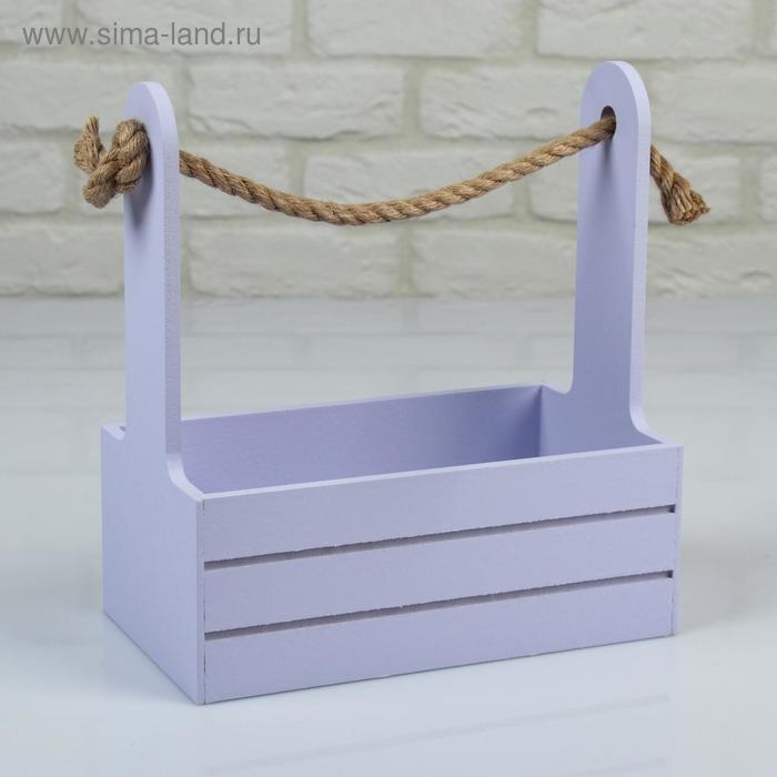 Набор кашпо деревянных 3 в 1 (29&times;18&times;33; 25&times;15&times;30; 21&times;12&times;23) "Аром", лаванда