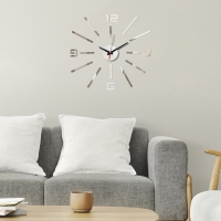 Часы настенные интерьерные, 3d "Лучи", бесшумные, наклейка, большие, d-40 см Часы настенные интерьерные, 3d "Лучи", бесшумные, наклейка, большие, d-40 см