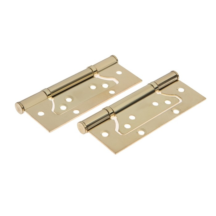 Петля-бабочка ТУНДРА, 120х75х2.0 мм, универсальная, без врезки, цвет золото, 2 шт. Петля-бабочка ТУНДРА, 120х75х2.0 мм, универсальная, без врезки, цвет золото, 2 шт.