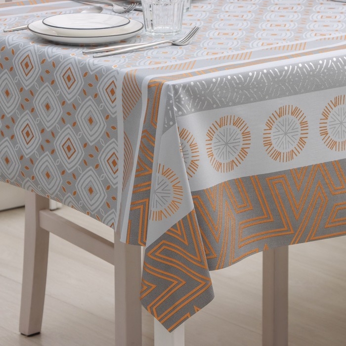 Клеёнка на стол &laquo;Узор&raquo;, на тканевой основе, рулон 20 метров, ширина 137 см