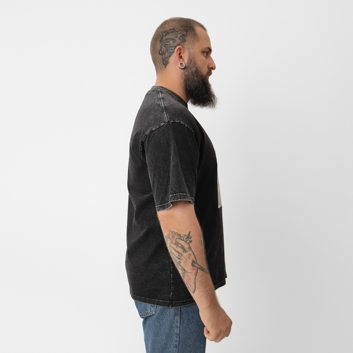 Футболка мужская MIST Футболка мужская MIST "Пивко" из вареного хлопка, цв. черный, р-р XL