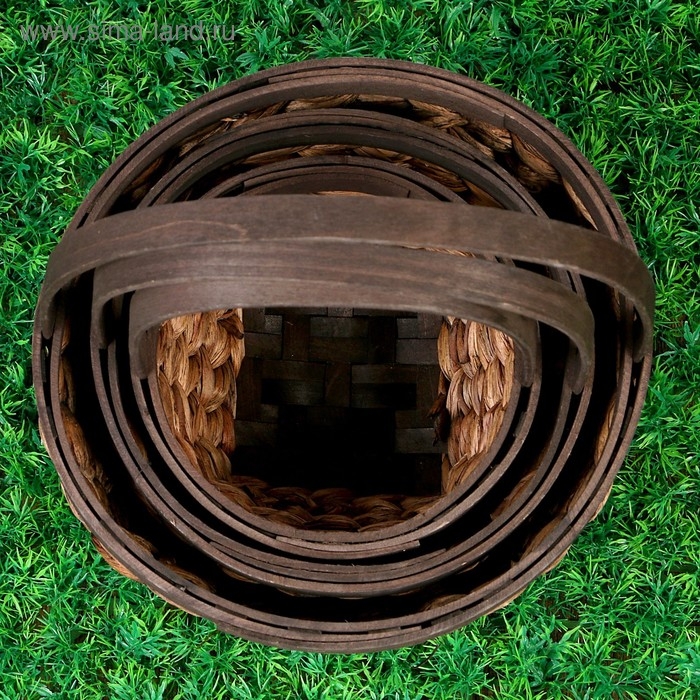 Набор корзин плетеных, 3 шт, 26,5&times;13.5/31.5 см, 22&times;12,5/24,5 см, 19&times;10,5/24,5 см