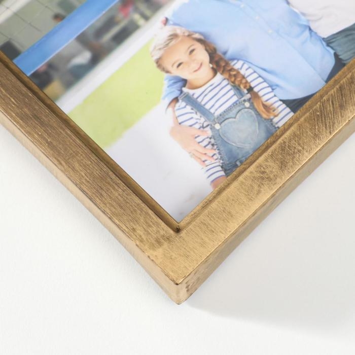 Фоторамка пластик на 6 фото 10х15 см Фоторамка пластик на 6 фото 10х15 см "Африканская лилия" тёмное золото 36х49 см